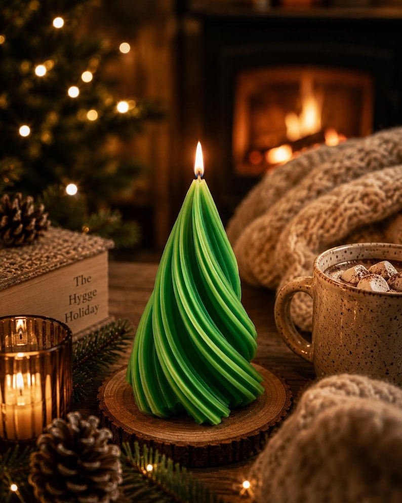 Christmas Tree Candle | Organic Soy Wax Candle | Handmade Festive ...