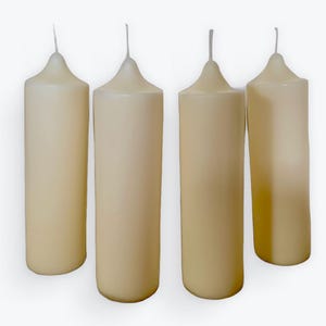 Short Decorative 100% Organic Soy Wax Pillar Candles  (4-pack) - range of scents & colours available