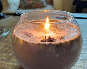 Hand-Poured Organic Lavender Soy Candle, Relaxing Aromatherapy Home Fragrance