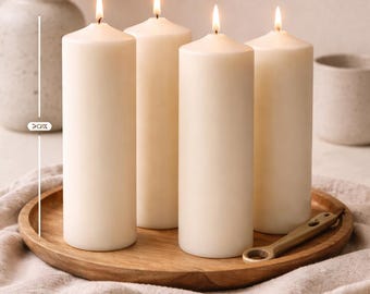 Luxury Soy Wax Pillar Candle Set | Minimalist Scandi Home Decor (4-pack)