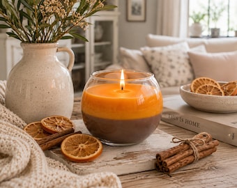 Orange Cinnamon Candle | Organic Wax, Cozy Autumn Home Fragrance