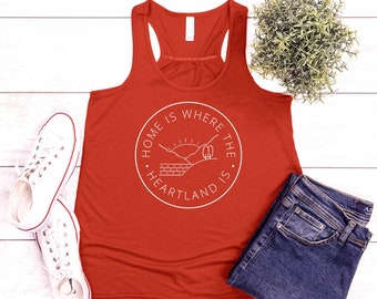 Heartland Home Women's Racerback Tank Top  | Midwest Tank Top | Heartland Shirt | Indiana Shirt | Illinois Shirt | Iowa Shirt