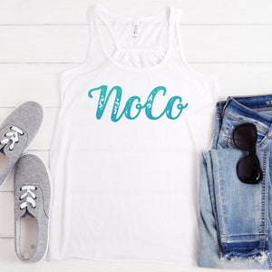 NoCo Women&#39;s Racerback Tank Top | Colorado Tank Top | Fort Collins Racerback Tank | Estes Park Tank Top | Northern Colorado Shirt