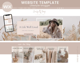 WIX Blog Template - Website Design - WIX Template - Blogger Template - WIX Website Template - Lifestyle Blog Design - Feminine Blogger Theme