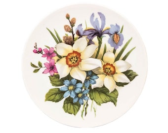 Decorative wall Plate with Diameter of 21cm and Decorated with "Flowers"