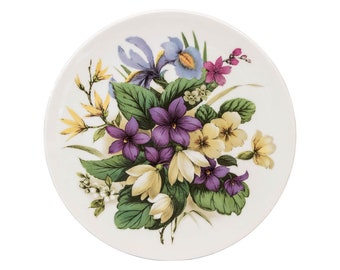 Decorative Wall Plate with a Diameter of 21cm Decorated with "Flowers"