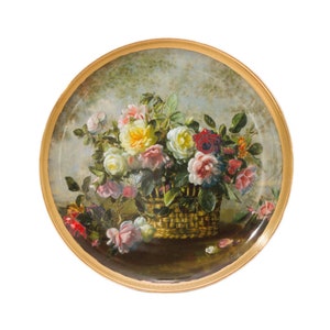 Porcelain Decorative Wall Plates Decorated with Flowers