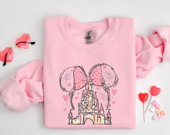 Disney Schloss Sweatshirt, Vintage Disney Shirt, rosa Sweatshirt, Muttertag Sweatshirt, Muttertagsgeschenk, Disneyland Pullover