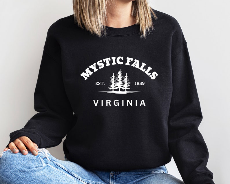 Mystic Falls Sweatshirt, Herbst Sweatshirt, Vampire Diares, Virginia Rundhalsausschnitt, Mystic Falls Shirt, trendiges Sweatshirt, Muttertagsgeschenk Bild 2
