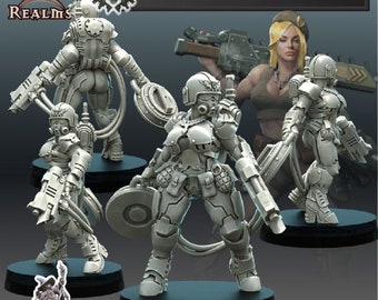 Demolition Stormbabe 32 mm 75 mm Pinup Corps female soldiers 32 mm by Across the Realms