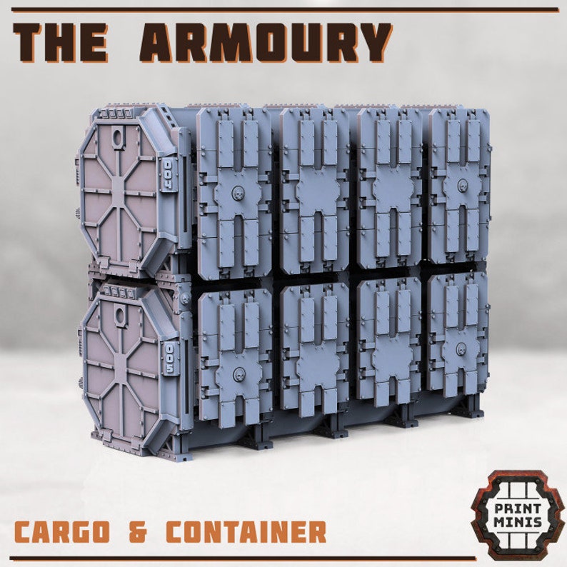 1x Container ARMOURY, Armored WITHOUT Interior, Simple Version With ...