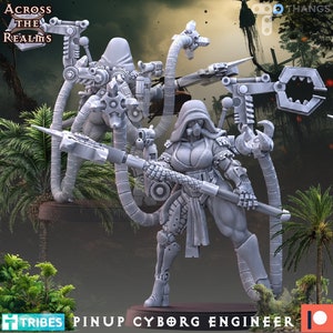 1x Pinup Cyborg Engineer 1 Stormbabes Jungle Fighters Pinup 32 mm by Across the Realms Pin Up