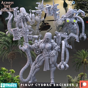 1x Pinup Cyborg Engineer No.2 Stormbabes Jungle Fighters Pinup 32 mm by Across the Realms Pin Up