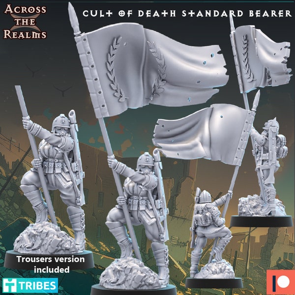 Cult of death standart bearer 1 figure 32mm by Across the Realms Pin Up