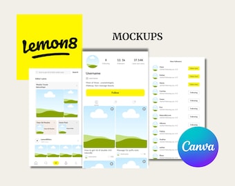 Lemon8 Post Mockup Template | Editable Canva Template for Content Creators & Influencers