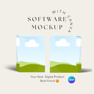 3D Software Box Mockup Vorlagen: Canva Produkt Branding Bundle