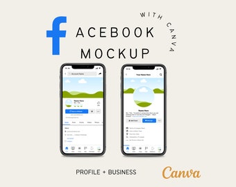 Facebook Profil Mockup Vorlage: Canva Bearbeitbar (Digitaler Download)