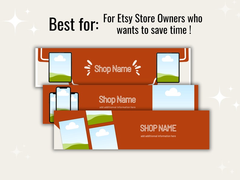 Etsy Banner Mockup, Editable in Canva, Big Banner Bundle, Sell