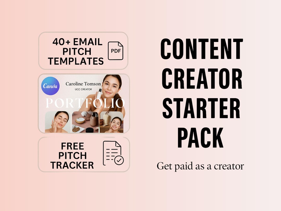 Content Creator Starter Pack | UGC Email Templates + Canva Portfolio ...