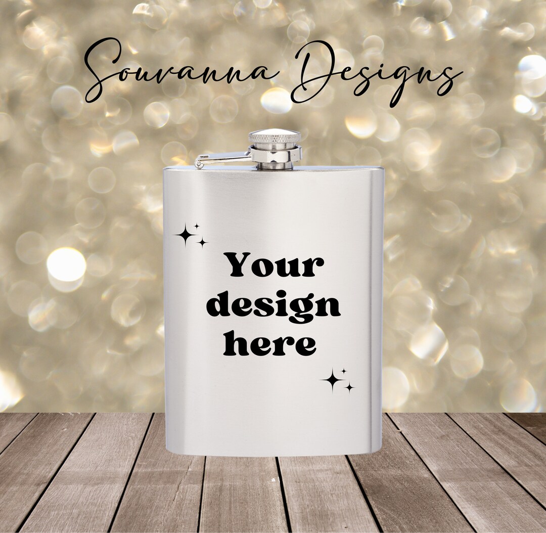 Hip Stainless Steel Flask Mock up Png File Template Etsy