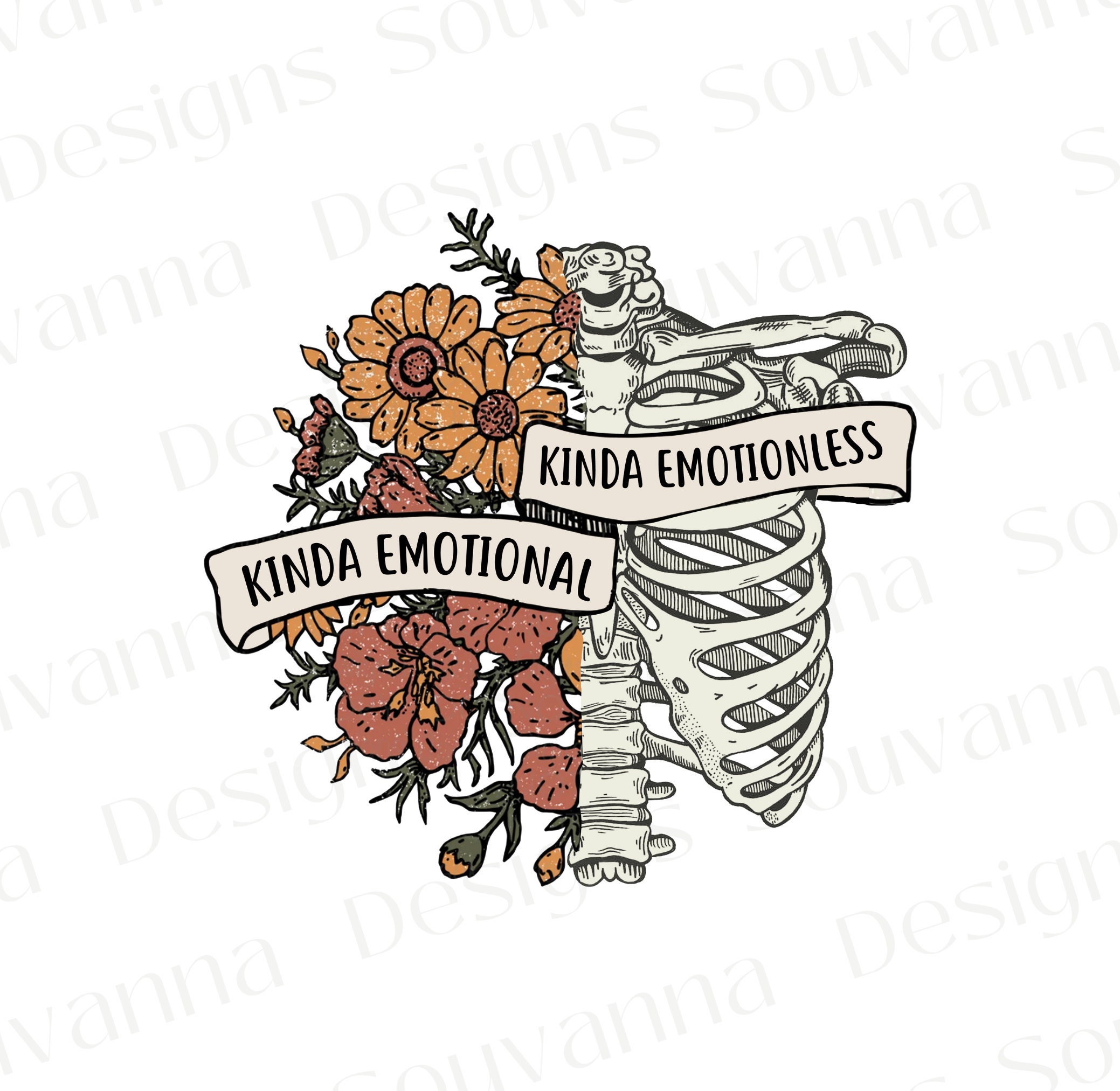 Emotional Rib Rib Cage and Flowers PNG Image, Kinda Emotional, Kinda Emotionless ...
