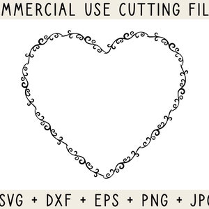 May include: A black and white heart-shaped frame with a decorative, swirling border. The frame is perfect for adding a touch of elegance to your designs.