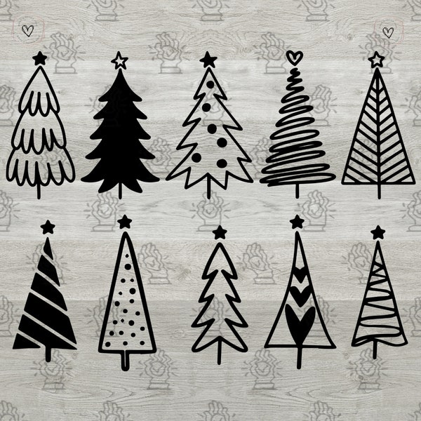 10 x Weihnachtsbaum Svg Bundle, Tannenbaum SVG PNG PDF, Weihnachten Svg, Weihnachtsbaum Sublimation, Weihnachtsbaum für Tshirt Cut Datei für Cricut