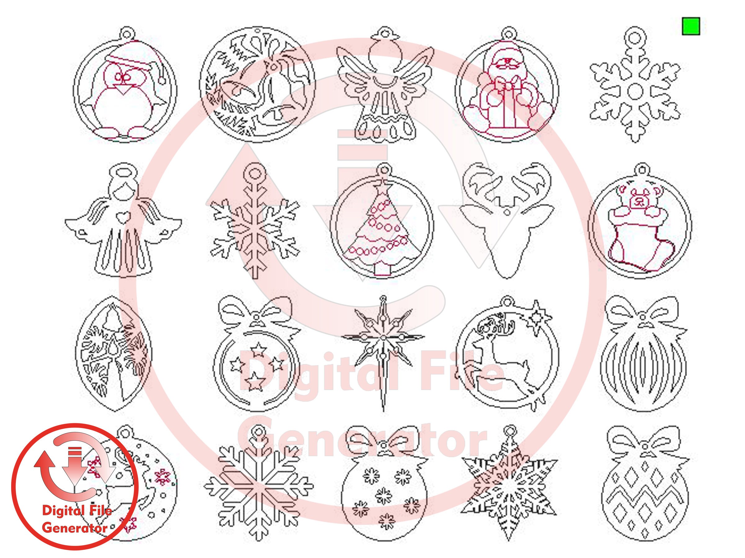 Christmas Tree Ornament SVG / Dxf / Cdr / Ai / Pdf / Dwg Laser Cut File ...