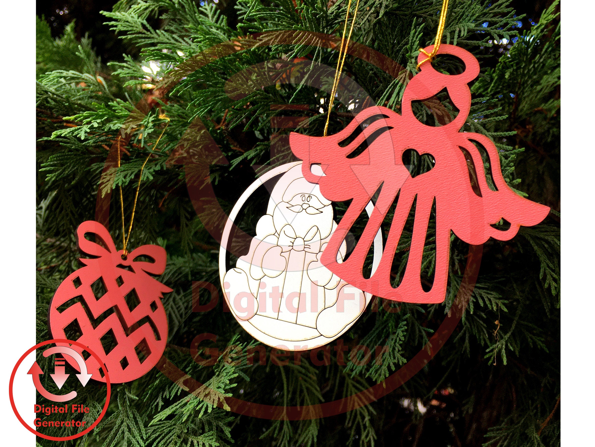 Christmas Tree Ornament SVG / Dxf / Cdr / Ai / Pdf / Dwg Laser Cut File ...
