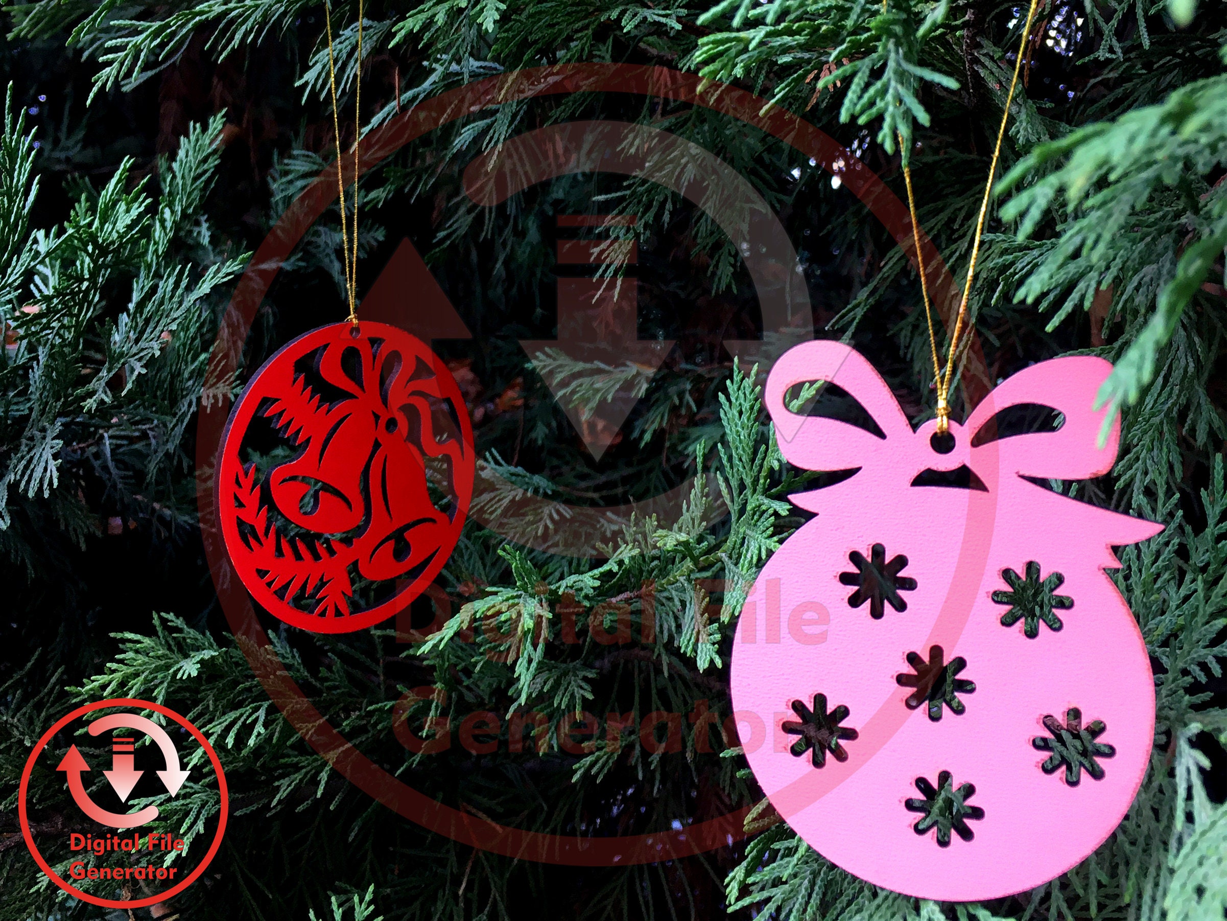 Christmas Tree Ornament SVG / Dxf / Cdr / Ai / Pdf / Dwg Laser Cut File ...
