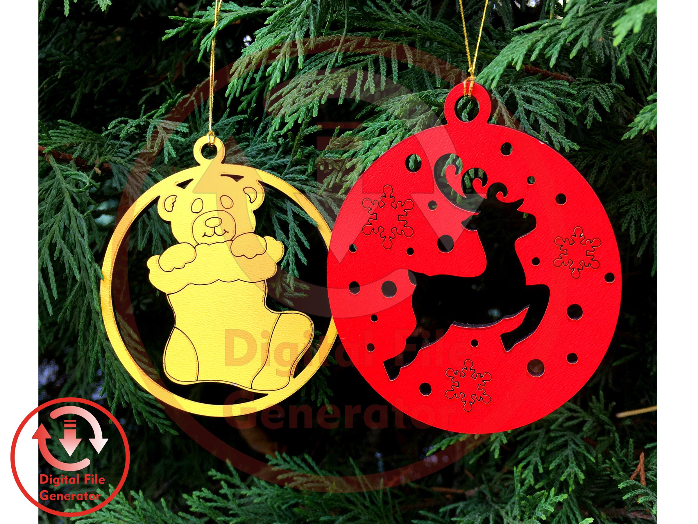 Christmas Tree Ornament SVG / Dxf / Cdr / Ai / Pdf / Dwg Laser Cut File ...
