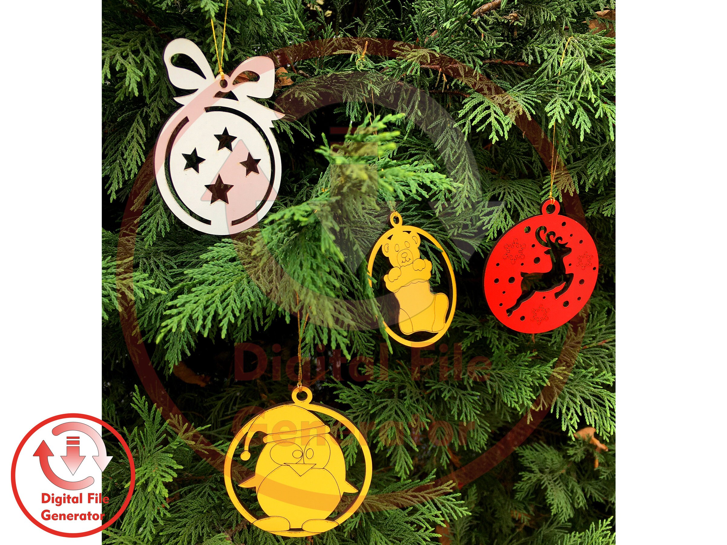 Christmas Tree Ornament SVG / Dxf / Cdr / Ai / Pdf / Dwg Laser Cut File ...