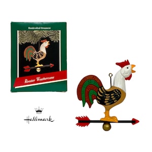 Hallmark &quot;Rooster Weathervane&quot; Keepsake Ornament, Handcrafted, (QX4675), Vintage - (1989)