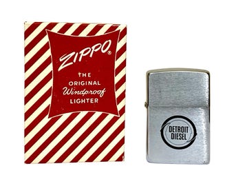 Vintage Zippo® Lighter, Detroit Diesel Zippo® Windproof Lighter, (In Box), Made In USA, Vintage - (1950's)