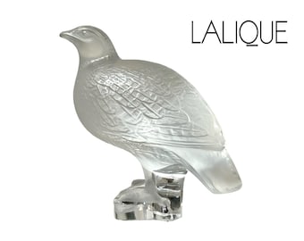 Lalique Perdrix Debout Tall Standing Partridge Bird Frosted
