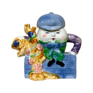 Vintage Humpty Dumpty Teapot by Feitx, Decorative Ceramic Fairy Tale Teapot, Nursery Rhymes Decor, Vintage - (1990&#39;s)