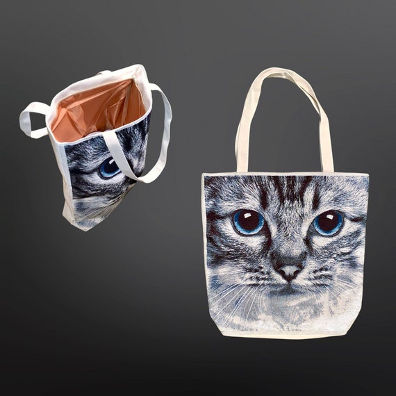 Personalized canvas tote bag gift for cat lovers - Cats & Books - Unifury