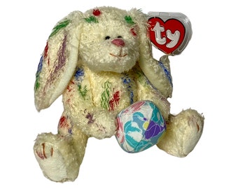 TY Beanie Baby: "Georgia" the Rabbit Spring Easter Stuffed Plush, The Attic Treasures Collection, Vintage - (1993)