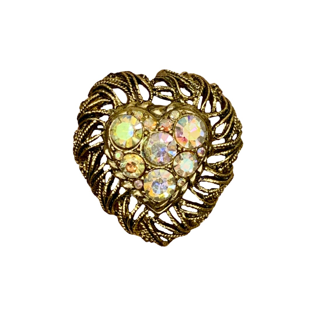 Broche Pendentif Vintage Gem Craft USA - Cristaux, Style Rétro Et élégant