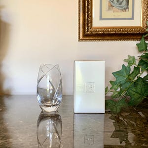 Vintage Mikasa® Cachet Crystal Vase, (5.5&quot;), Tulip Petal Scallop Glass Vase, (Model No. XY 676/614), Slovenia, Vintage - (1980&#39;s)