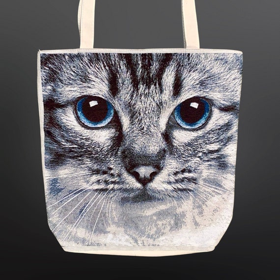Embroidered "Blue Eyed Kitten" Needlepoint Tapest… - image 4
