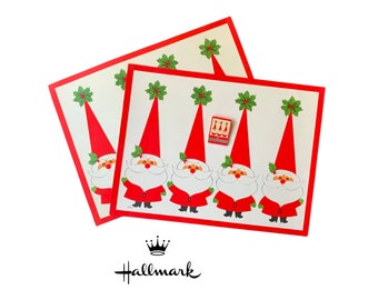 Vintage Hallmark "Santa Christmas" Plans-a-Party Placemat Set & Matchbook - (1960's)