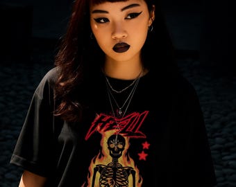 Raise Hell Oversized Tee, Alternative Shirt, Women's Pump Cover, Unisex Shirt, Metal Band, Metal Tshirt, Band Tees, Goth Tshirt