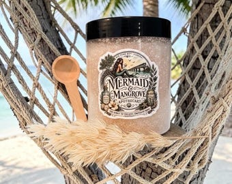 Totes Meersalz Körperpeeling | Peeling-Salz | Vegane Körpercreme | Feuchtigkeitsspendendes Hautpeeling | Florida Keys Handgefertigte Hautpflege