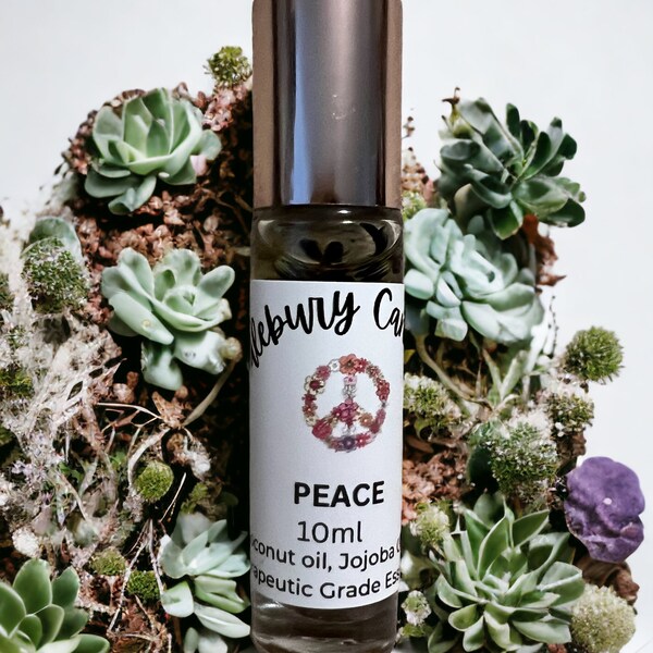 Grounding Peace Essential Oil Roll On//Floral Essential Oil//Crystal Infused