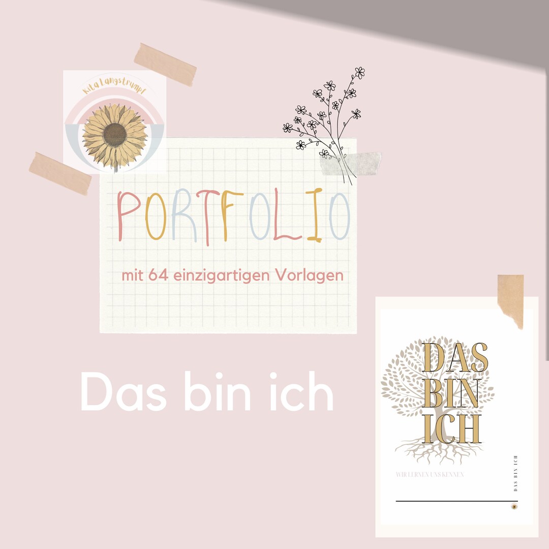  Foto zu Kita Portfolio Vorlagen Das bin ich 64 einzigartige Seiten - Etsy.de 