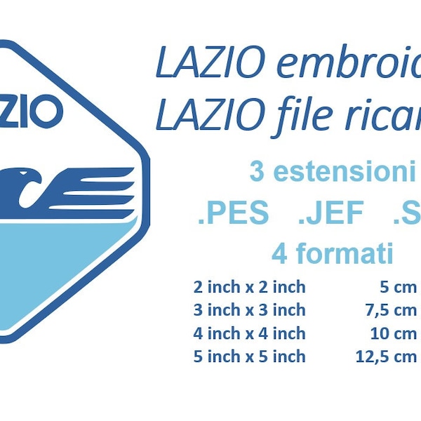 LAZIO file ricamo - embroidery file .PES .JEF .svg