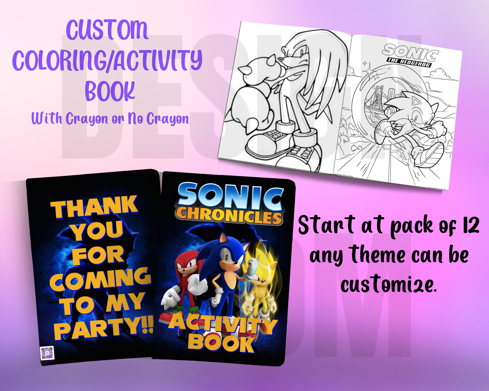 Customized Sonic Coloring/activity Book Great for Treat Bags Party - Etsy