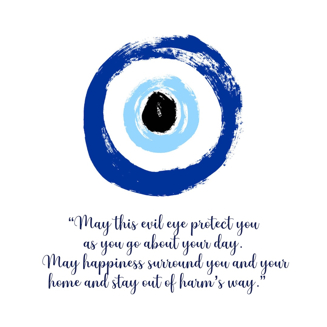 EVIL EYE , Bad Luck Catcher Nazarlik With a Beautiful Wish Quote for