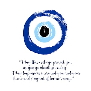 EVIL EYE, apanhador de azar nazarlik com uma linda frase de desejo para sua casa, Instant Digital Print Art